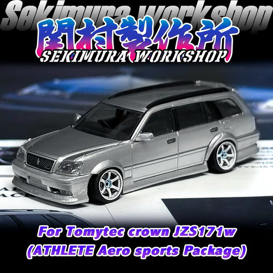 Sport wagon model car body kit style, silver with black windows and chrome wheels