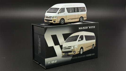 MASDI 1/64 Hi-roof Hiace die-cast van model in box, front packaging