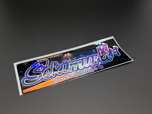 Sekimura Original Type 4 sticker, rectangular, colorful logo and text, 20x7 cm