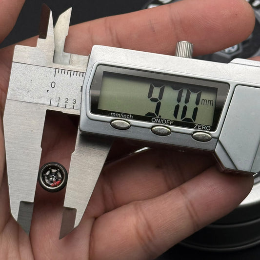 1:64 gunmetal TE37SL model wheel measured at 9.70 mm with a digital caliper